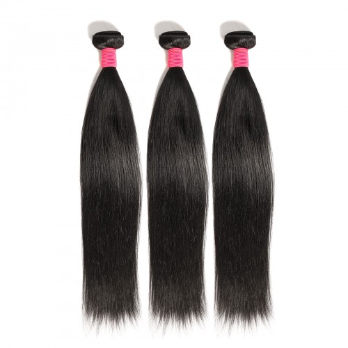 Processed Natural Straight Human Hair Bundles | Human Hair Wig | Lace Front